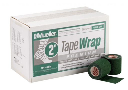 Тейп самозакрепляющийся зеленый Mueller 24858 TapeWrap Premium 5 см х 5,4 м (24рулона)