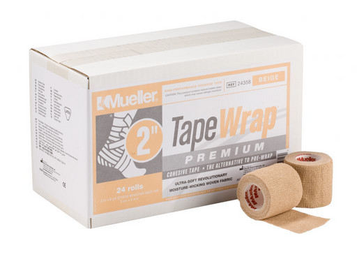 Тейп самозакрепляющийся бежевый Mueller 24358 TapeWrap Premium 5 см х 5,4 м (24рулона)