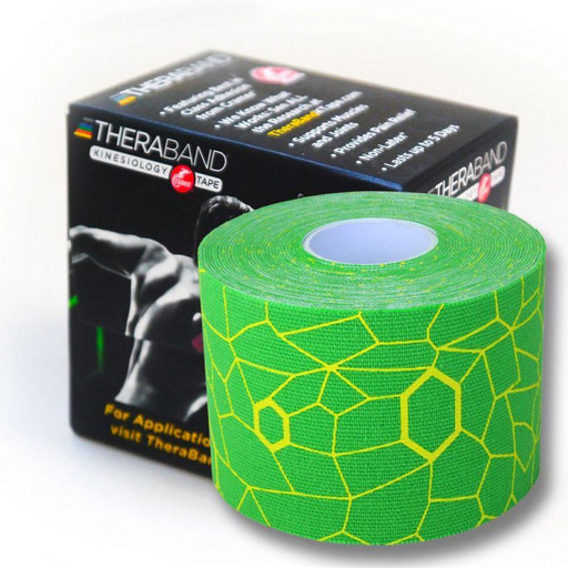 Тейп Thera Band Kinesiology Tape 5см*5м зеленый/желтый