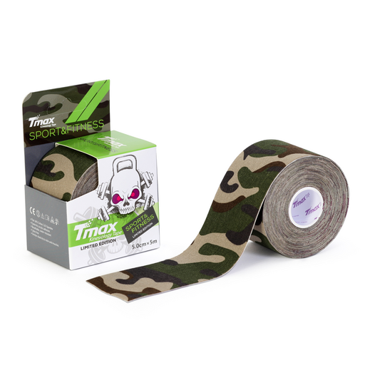Тейп Tmax kinesiology tape 5см х 5м зеленый камо