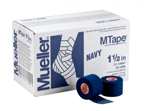 Тейп темно синий Mueller 130831 MTape Athletic Tape 3,8см х 9,1м (32 рулона)