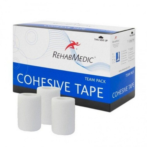 Тейп самозакрепляющийся белый RehabMedic Cohesive Tape 7,5 см х 4,6 м (20 рулонов)