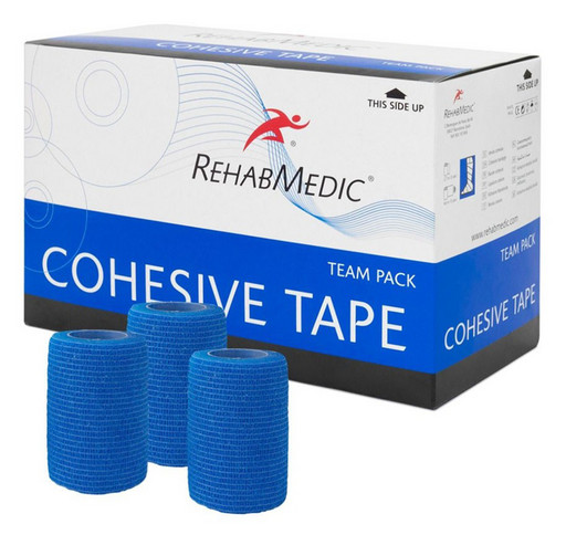 Тейп самозакрепляющийся синий RehabMedic Cohesive Tape 7,5 см х 4,6 м (20 рулонов)