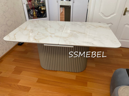 Стол Вельвет 3 керамогранит Calacatta Gold