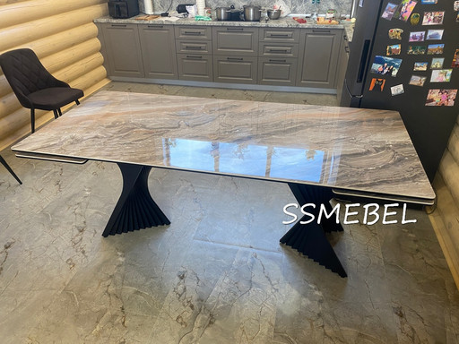 Стол Портофино керамогранит Ruby Brown глянец