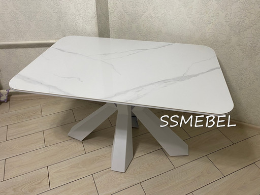 Стол Оникс керамогранит Tanzania White глянец