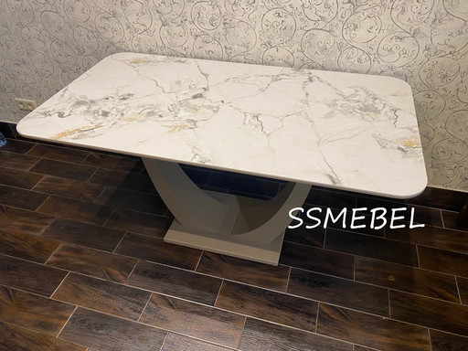 Стол Олимп керамогранит Panda White глянец капучино