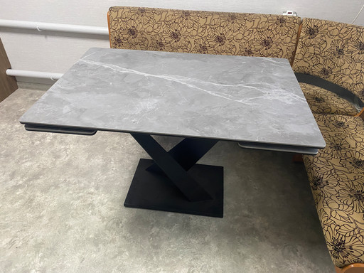 Стол Ласточка керамогранит Grey Smoke раздвижной