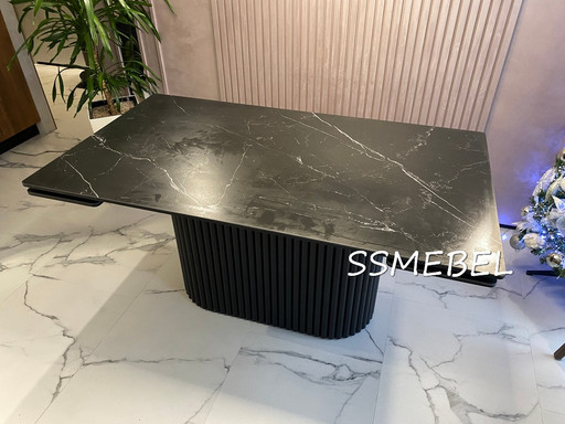 Стол Вельвет 3 керамогранит Black Marquina