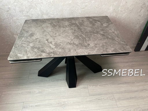 Стол Оникс керамогранит Diamond Grey глянец 2