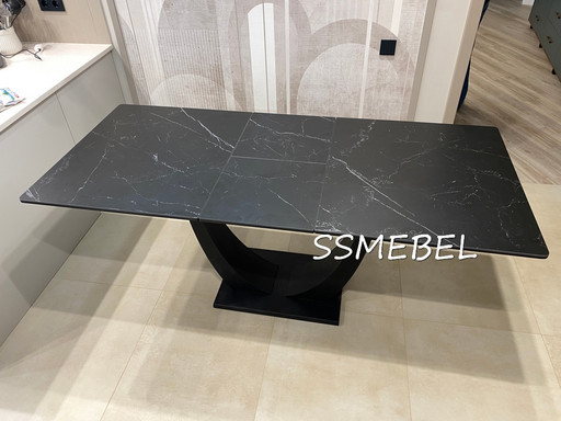 Стол Олимп керамогранит Black Marquina 2