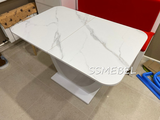 Стол Олимп керамогранит Silver White белый