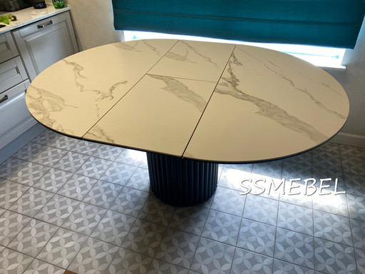 Стол Вельвет 2 керамогранит Bianco Carrara