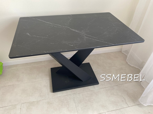 Стол Ласточка керамогранит Black Marquina