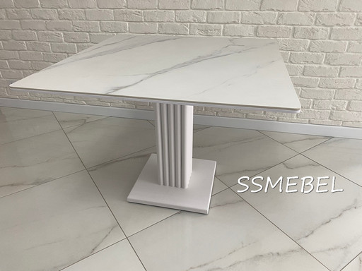 Стол Фуджи керамогранит Sliver White