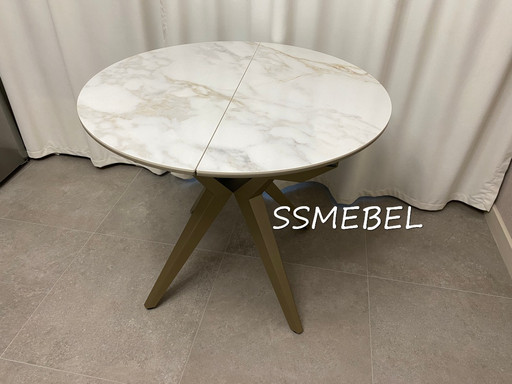 Стол Лион керамогранит Calacatta Gold глянец