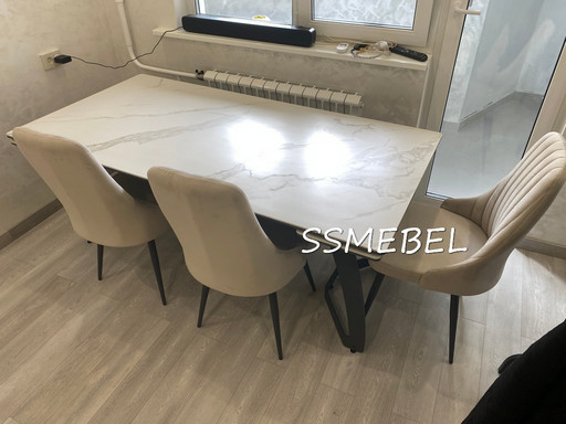 Стол Орион керамогранит Sliver White Стол Орион керамогранит Sliver White