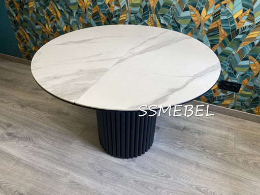 Стол Вельвет 2 керамогранит Sliver White