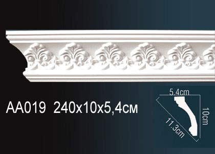 Лепнина Перфект Карниз потолочный с рисунком AA019 FLEX