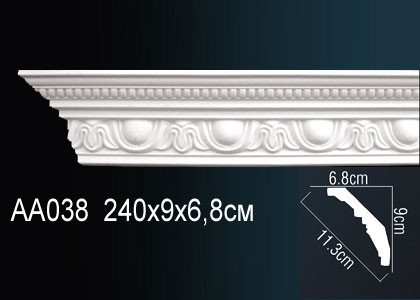 Лепнина Перфект Карниз потолочный с рисунком AA038 FLEX