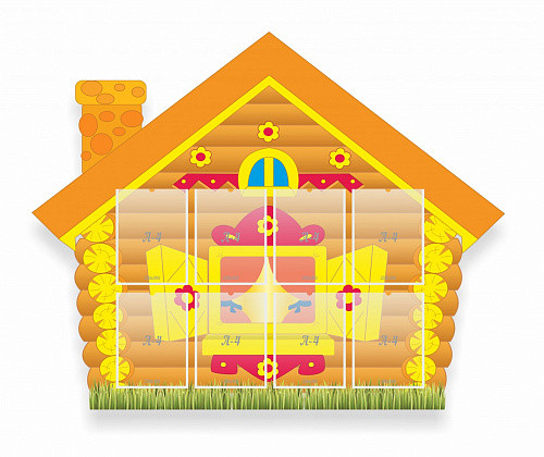 Стенд-декорация Избушка резной