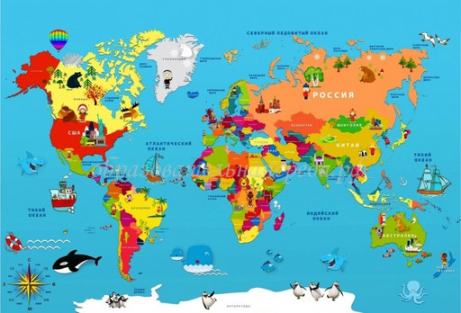 Панно настенное Карта мира