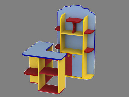 Детский игровой магазин с угловой витриной без набора ЛД