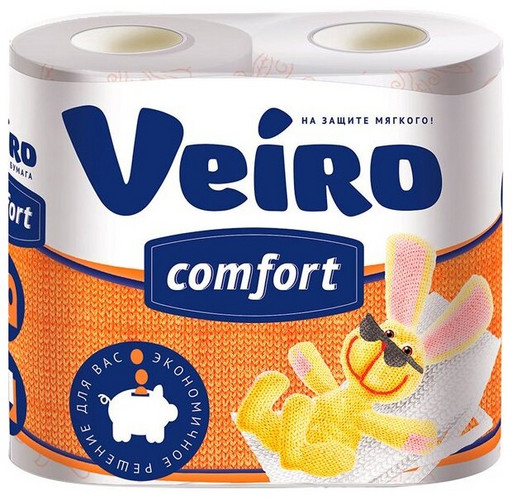 Туалетная бумага Veiro Comfort 2 слоя 4 рулона