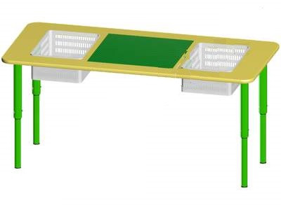 Детский Стол Лего на регулируемых ножках с набором ЛД