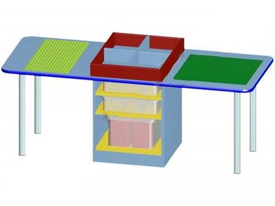 Стол для Лего конструирования на металлических ножках с набором
