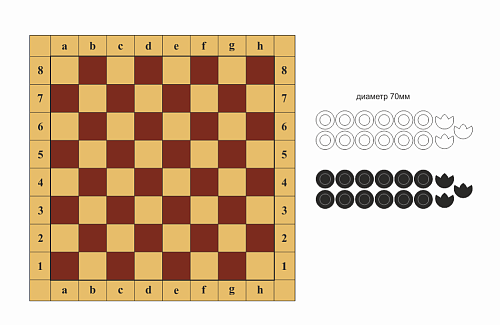 Стенд магнитный Шашки пластиковые с настенной шахматной доской