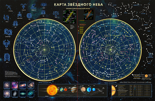 Стенд Карта звездного неба для кабинета