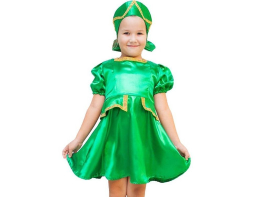 Детский костюм для девочек КАДРИЛЬ, зелёный 3-5 лет