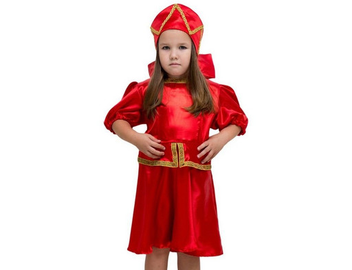 Детский костюм для девочек КАДРИЛЬ красный 3-5 лет