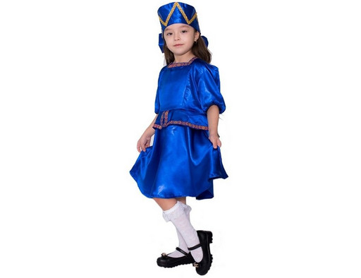 Детский костюм для девочек КАДРИЛЬ синий 3-5 лет