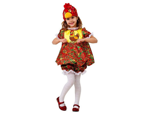 Детский костюм для девочек Курочка Пеструшка рост 104 см