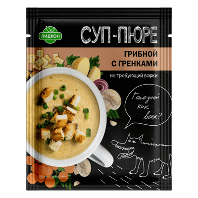 Суп-пюре Лидкон грибной с гренками 25г