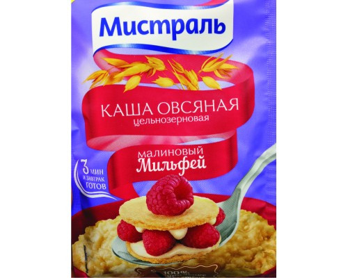Каша Мистраль овсяная малиновый мильфей 40г