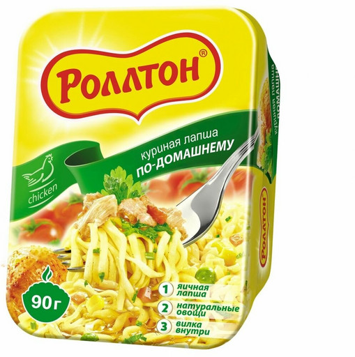 Лапша Роллтон с курицей лоток 90г