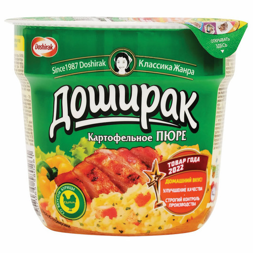 Пюре картофельное Доширак со вкусом курицы стак 40г