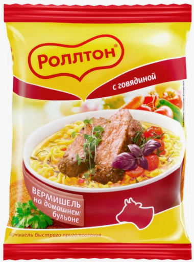 Вермишель Роллтон с говядиной м/у 60г