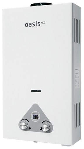 Проточный газовый водонагреватель Oasis Eco W-20, белый