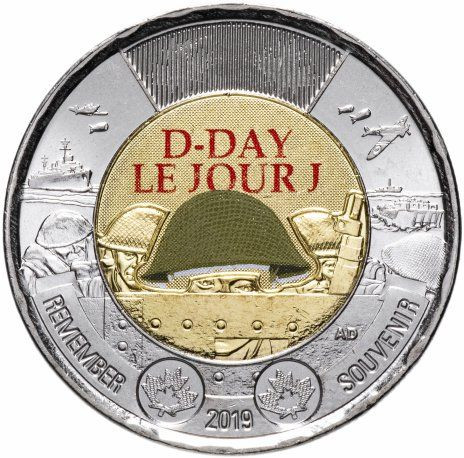 2 доллара Канада 2019 «75 лет высадке союзников в Нормандии»