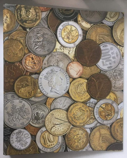 Альбом для иностранных монет без листов с рисунком (корешок 40 мм)
