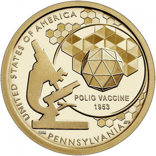 1 доллар США 2019 «Вакцина против полиомиелита»