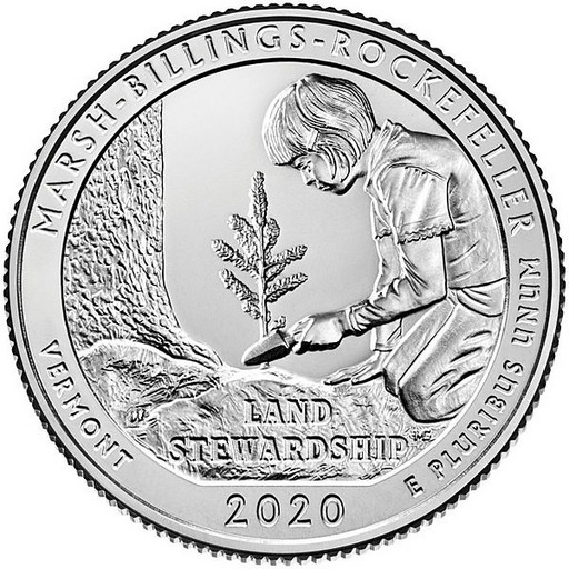 25 центов США 2020 «54-й парк Вермонт»