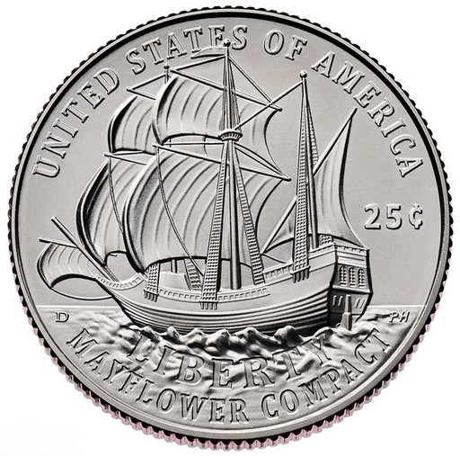 01 - США 25 центов 2026 «Мэйфлауэрское соглашение»