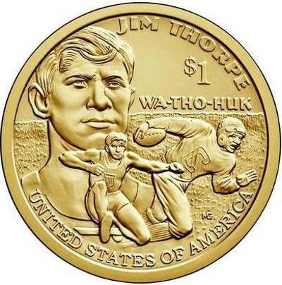 1 доллар США Сакагавея 2018 «Джим Торп»
