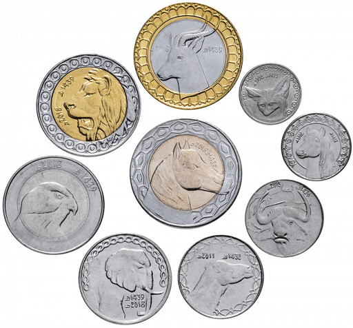 Набор 9 монет Алжир 1992-2015