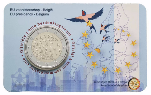 2 евро Бельгия 2024 «Председательство Бельгии в Совете ЕС»